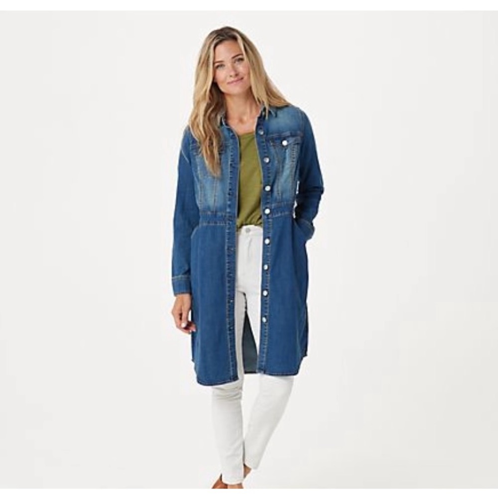 LOGO Lori Goldstein Denim Duster